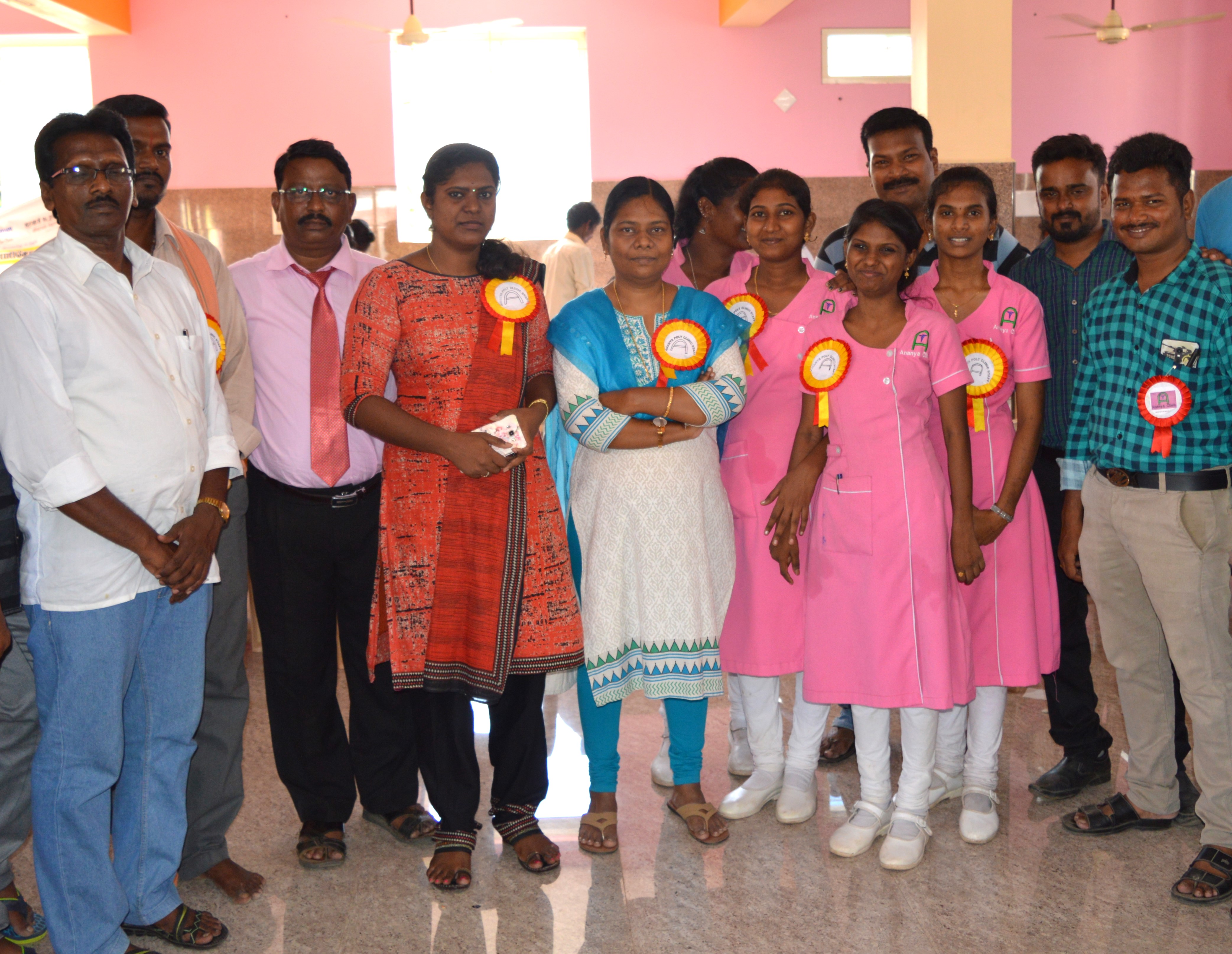 Healthcare team and volunteers at a medical camp