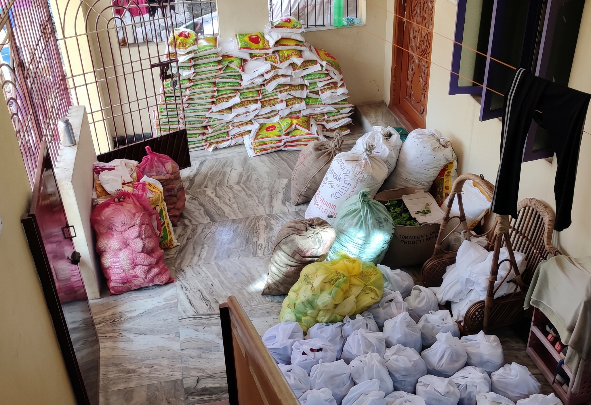 Relief supplies prepared for distribution